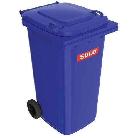 Bac à ordures 240 l HDPE bleu mobile selon EN 840 SULO