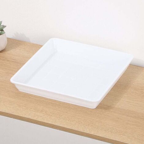 Bac à plantes en plastique blanc 1515 cm bac à égouttement carré bac à fleurs adapté à l'intérieur et à l'extérieur, 2 pièces