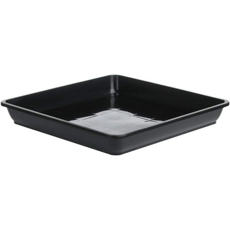 Bac à plantes en plastique noir 3030cm bac à égouttement carré bac à fleurs adapté à l'intérieur et à l'extérieur, 2 pièces
