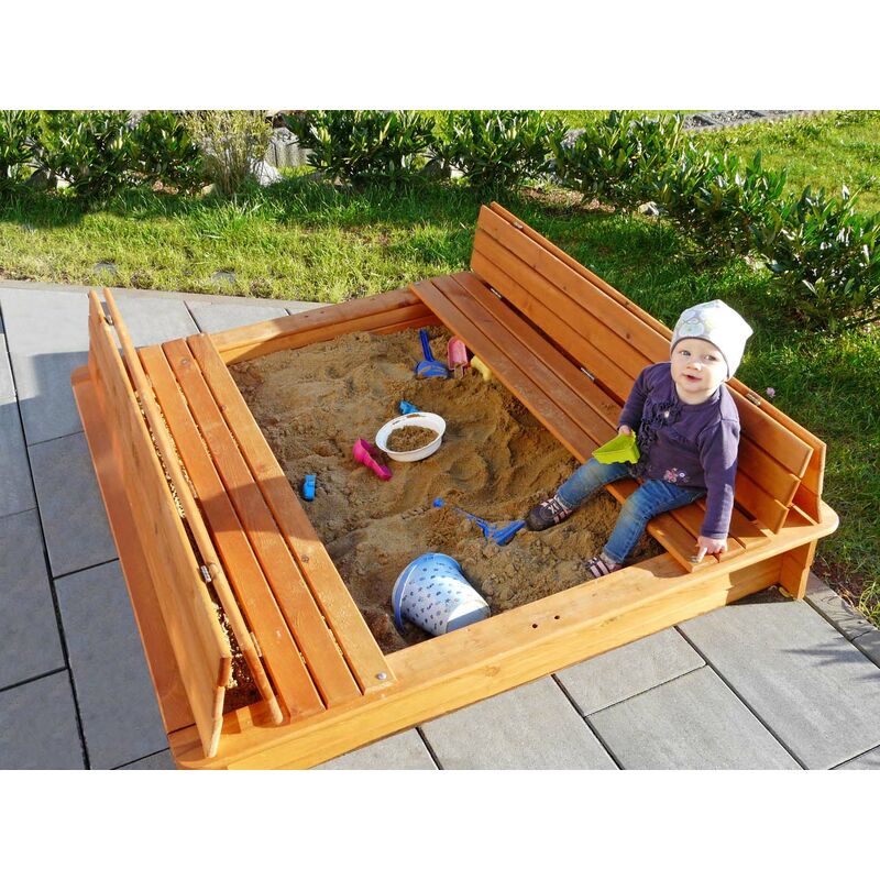 Bac à sable en bois, avec banc Weka wood