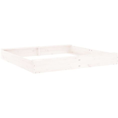 Bac à sable avec sièges blanc carré bois de pin massif CFW96187