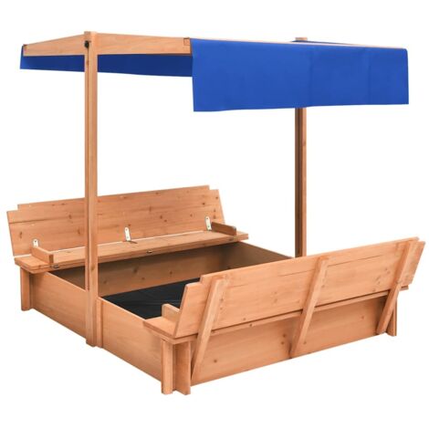 Bac à sable avec toit Bois de sapin 112x112x112 cm CFW61151