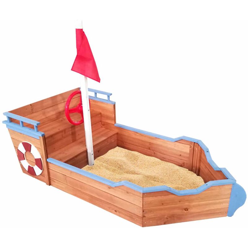 Outdoor Toys - Bac à sable Bateau 158x78x100 cm en Bois