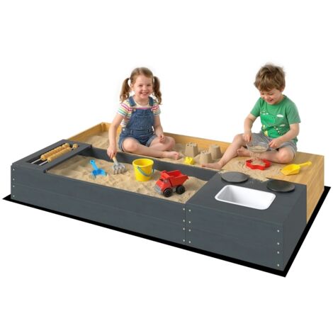 Bac à sable en bois pour enfants 150x90x19.5cm