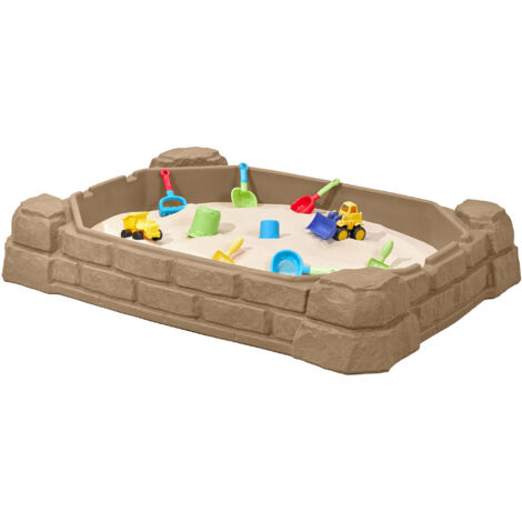 Bac à sable en plastique polyéthylène roto-moulé – Dimensions H39.4 x l 111.8 x L 81.2 cm – Couvercle inclus – Résistant aux intempéries – Step 2 - Step2
