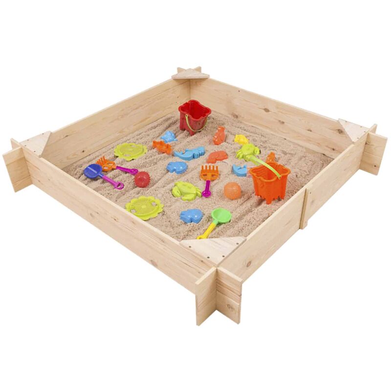 Outdoor Toys - Bac à Sable pour Enfants 150x150x25 cm 4 Coins