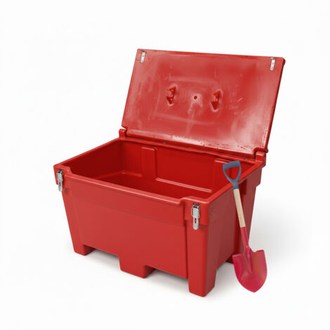 Bac à sable incendie/ à sel de déneigement 200l + grenouillères + pelle