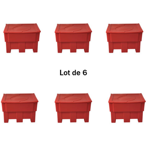 Bac à sable incendie/ à sel de déneigement 300l- lot de 6