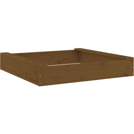 Bac à sable jeu enfant aire de jeux jardin extérieur avec sièges carré bois de pin massif marron