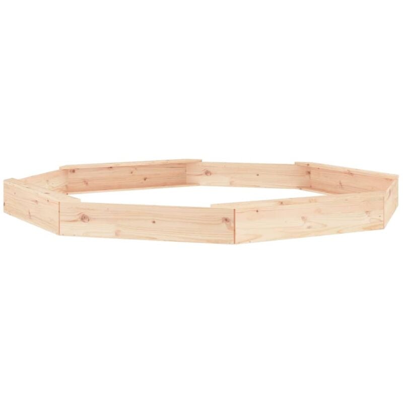 Helloshop26 - Bac à sable jeu enfant aire de jeux jardin extérieur avec sièges octogone bois de pin massif marron