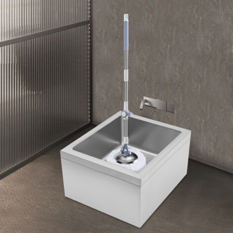 Bac à serpillère en acier inoxydable — Bac de lavage professionnel, évier de cuisine, bac à serpillère sur pied, 55,88 x 48,26 x 28,5 cm, sans rebord anti-éclaboussures