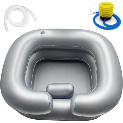 Bac À Shampoing Gonflable - 1 Unité - Caoutchouc Souple - Ergonomique Pour Lit - Personnes Âgées Et Blessées - 58x52x19 Cm