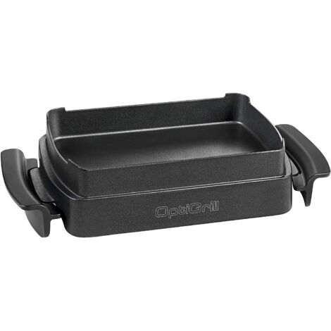 Bac amovible (22,5 x 44,5 x 4,5 CM) 1,6 L avec poignees anti-brulures pour grill de contact OptiGrill+ & OptiGrill Elite Tefal