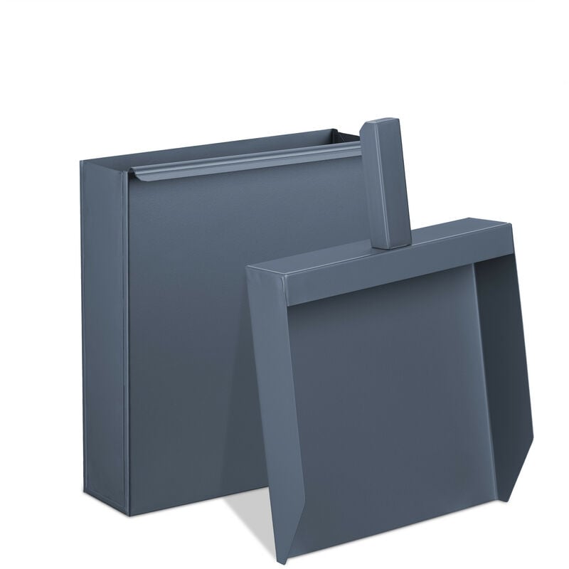 Relaxdays - Bac à cendres avec pelle, acier, cheminée et four, HxLxP: 35,5 x 23 x 9 cm, compartiment charbon, anthracite