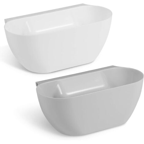 Bac collecteur pour déchets de Cuisine à accrocher - Jeu de 2 poubelles pour déchets organiques - Poubelle en Blanc Gris