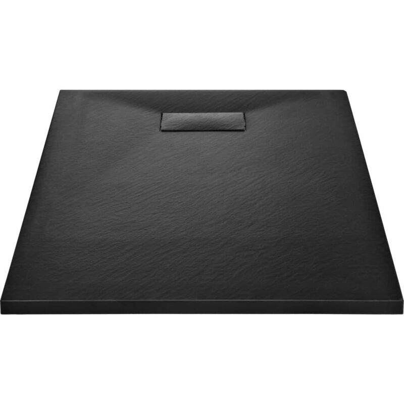 Helloshop26 - Bac de douche receveur de douche rectangulaire salle de bain maison intérieur trou de drain standard de 9 cm smc 100 x 80 cm noir