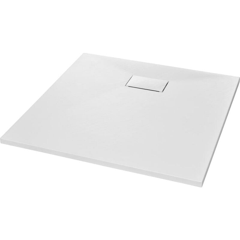 Bac de douche receveur de douche rectangulaire salle de bain maison intérieur trou de drain standard de 9 cm smc 80 x 80 cm blanc