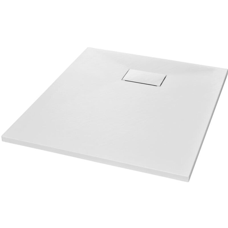 Bac de douche receveur de douche rectangulaire salle de bain maison intérieur trou de drain standard de 9 cm smc 90 x 70 cm blanc