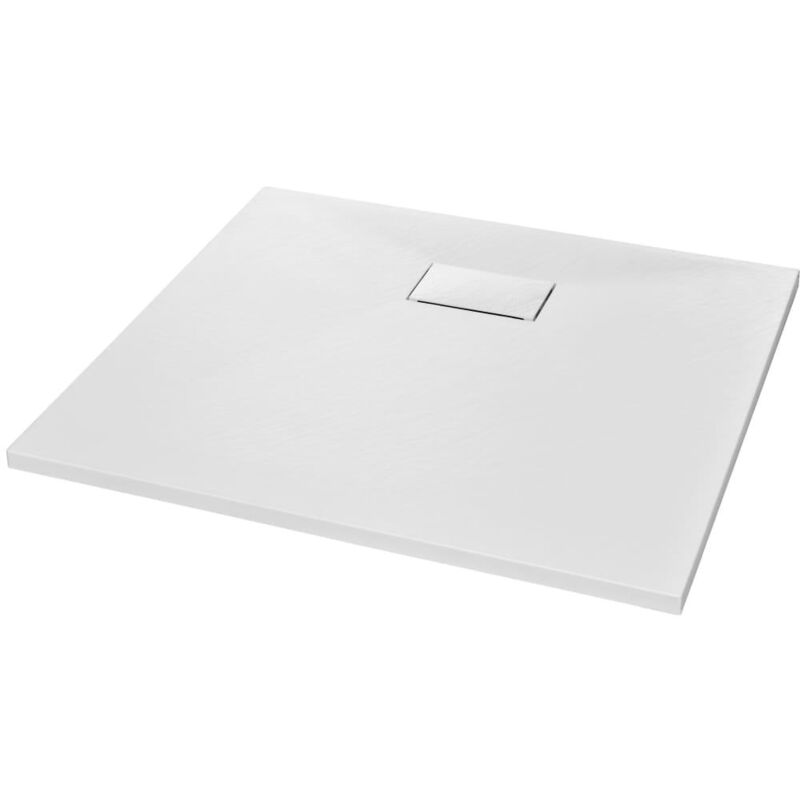 Bac de douche receveur de douche rectangulaire salle de bain maison intérieur trou de drain standard de 9 cm smc 90x80 cm blanc