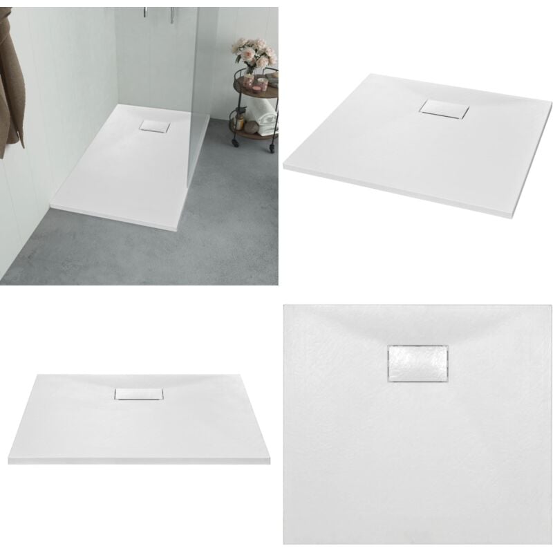Vidaxl - Bac de douche smc Blanc 90 x 80 cm - bac de douche - bacs de douche - Home & Living - Blanc
