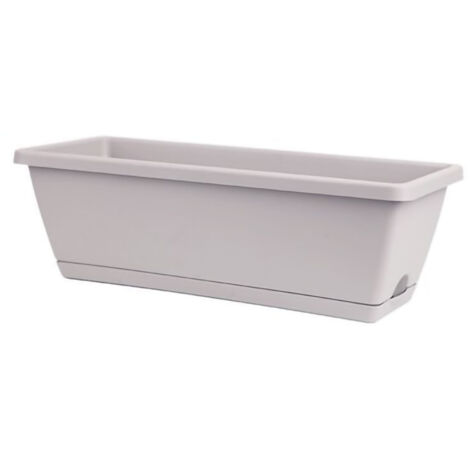 Bac de Jardin Rectangulaire - Plantier de Fleurs et Légumes - PP5 Résistant avec Fentes d'Aération - Pot de Culture pour Balcon, Terrasse, Intérieur/Extérieur - Dimensions 50x19cm