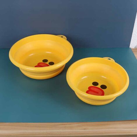 Bac de Lavage Pliable & Portable Multifonction Folding Basin en PP/TPR Jaune Canard Design