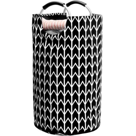Bac de Linge Sale, Panier a Linge Sale en Tissu Pliable, Corbeilles à Linge Noir Étanche,Sac Linge