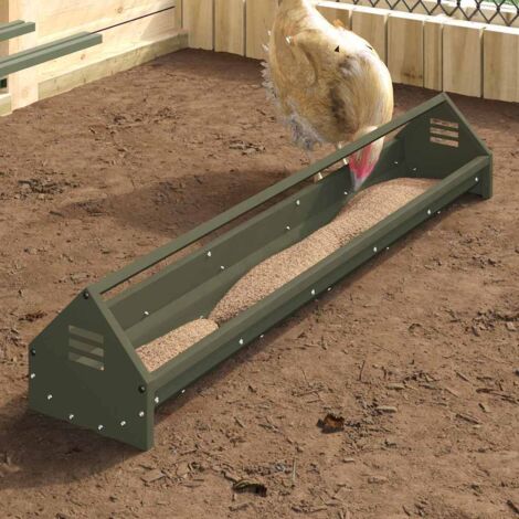 Bac de nourrissage pour poules Vert olive 108 x 20,5 x 20 cm