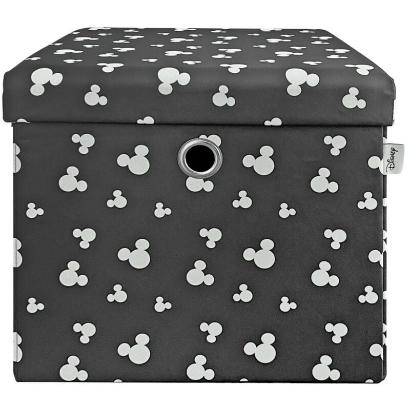 Mickey Mouse - Bac de Rangement avec couvercle - Disney Mickey - Noir et Blanc