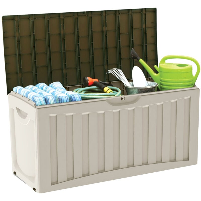 Thinia Home - Bac de rangement extérieur en résine de 340 litres 118x53x57cm