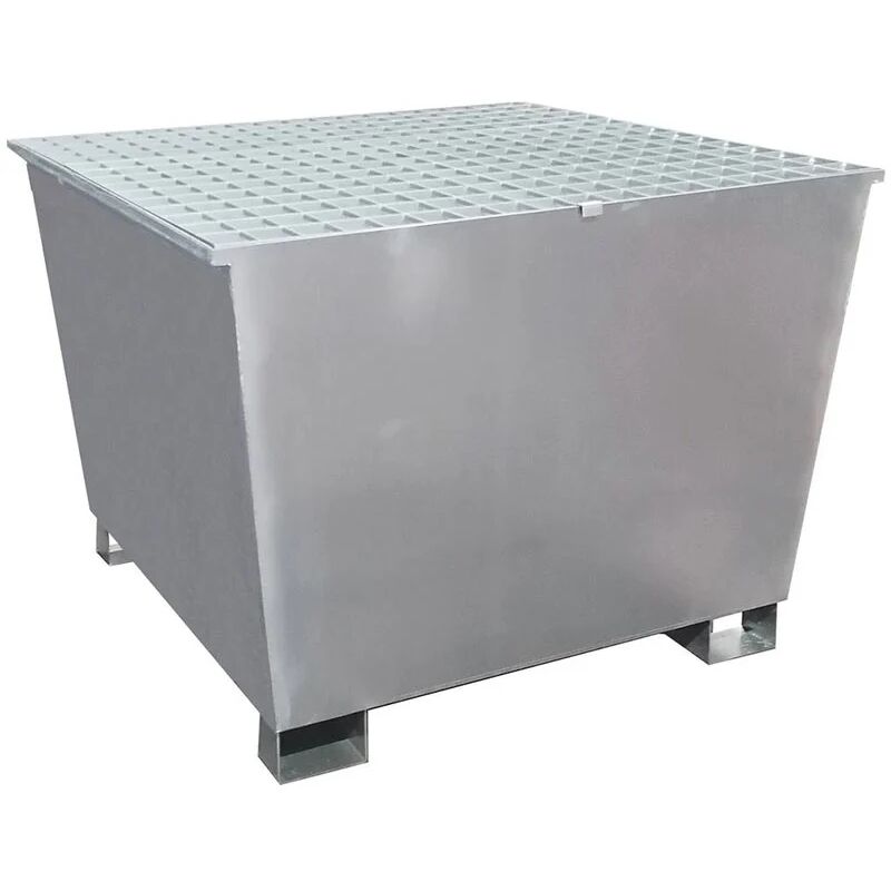 Bac de retention 1000l acier galva p/ 1 cubitainer 1000l