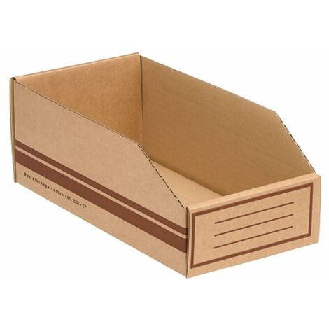 Bac de stockage en carton - 4,9 litres - Lot de 50 - Marron