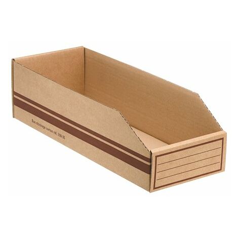 Bac de stockage en carton - 6,6 litres - Lot de 50 - Marron