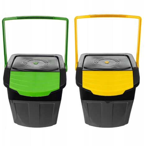 Bac de tri des déchets EcoBox 2 VERT-JAUNE