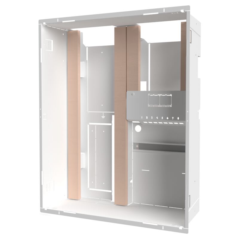 Bac d'encastrement pour gtl en acier blanc Atole 2 Travées 13 modules h. 625 mm
