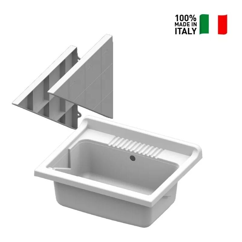 Bac à laver en résine avec supports Basis 45x50cm