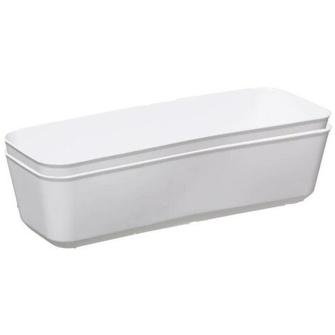Bac Flex long x 2 rectangulaire blanc - 5 five simply smart