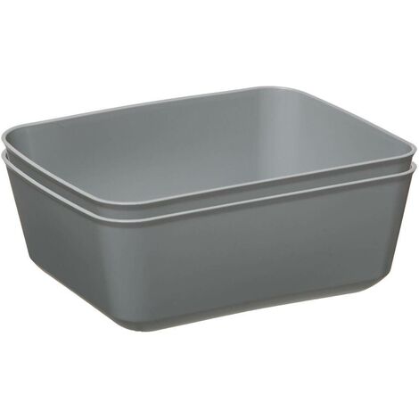 Bac Flex rectangulaire petit modèle x 2 gris - 5 five simply smart