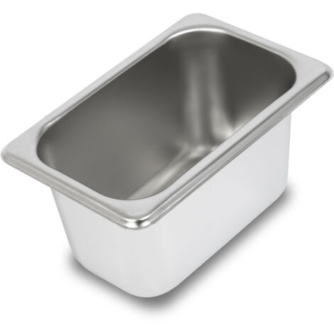 Bac Gastronorm GN 1/9 inox profondeur 100mm, -40° à +300°C, bain-marie, pro – VERTES