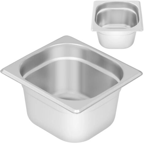 Bac gastronorme GN 1/6 100 mm 2,2 l en acier inoxydable