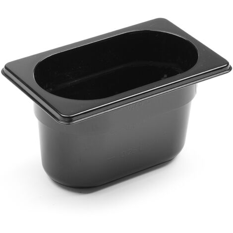Bac gastronorme GN 1/9 en polycarbonate noir 176x162x100mm 1L Hendi 862827