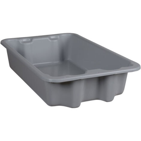 Bac gerbable-emboîtable PP gris L590xl380xH135mm
