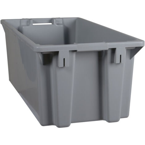 Bac gerbable-emboîtable PP gris L800 x l400 x H300mm