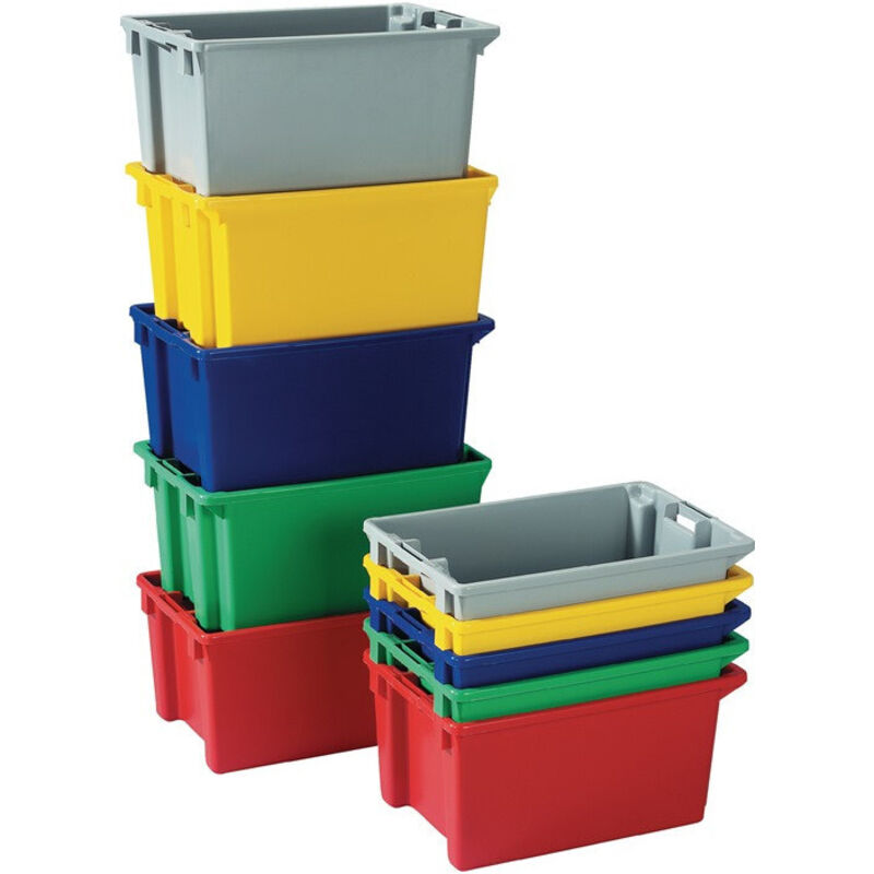 Bac gerbable-emboîtable PP jaune L590xl380xH202 mm