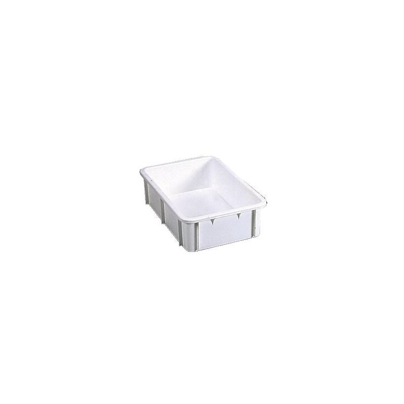 Bac gerbable plastique blanc, capacité 35 litres, dimensions 600 x 400 x 217 mm - GILAC