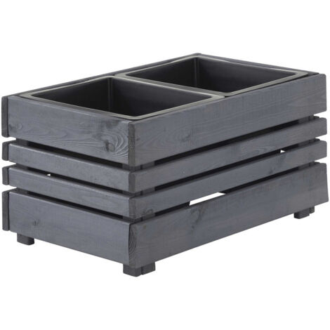 Bac Geteborg 2 pots - Lasuré - 39,4 x 61,7 x 32 cm