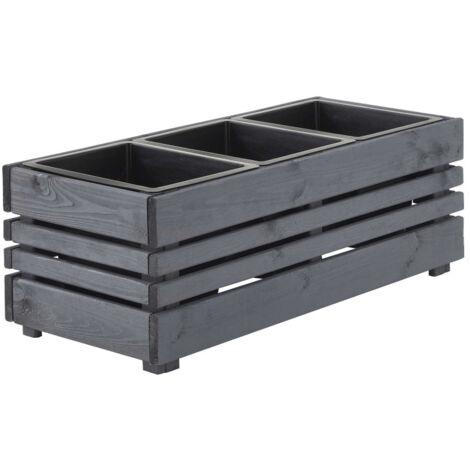 Bac Geteborg 3 pots - Lasuré - 39,4 x 90,6 x 32 cm