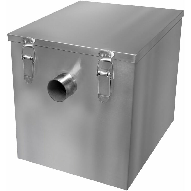 Kukoo - Bac à Graisse 35 l Commecial en Acier Inoxydable Séparateur Bac piège à Graisse - Sous Evier - Elimine les déchets de vos eaux - Parfait pour