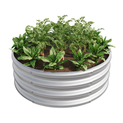 Bac jardin zinc argent - Pour légumes, fruits, fleurs - Extérieur - Croissance facilitée - Durable