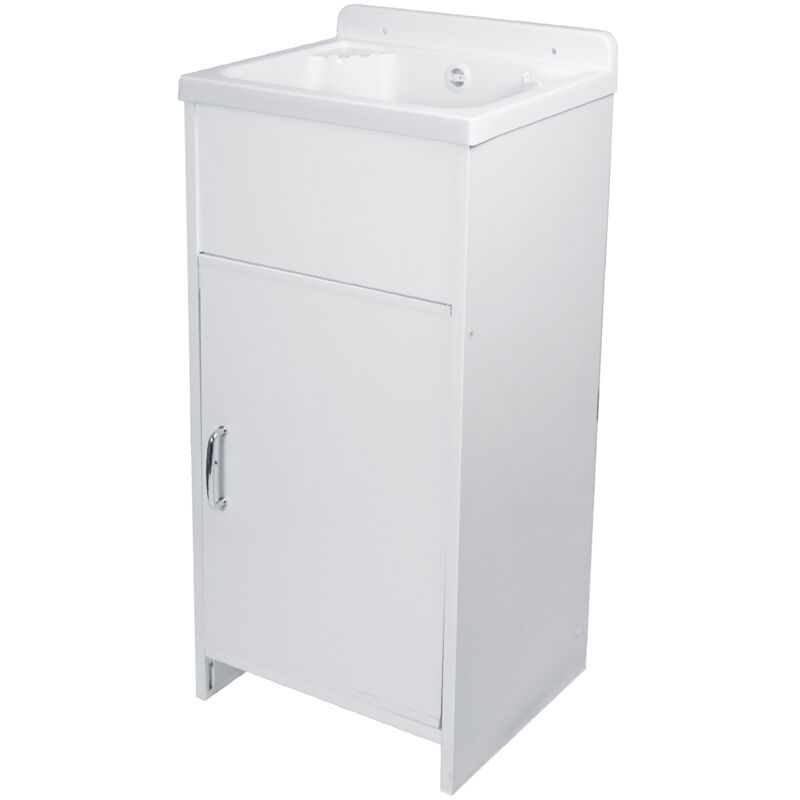 Negrari - Bac à laver avec meuble compact en pvc blanc 42x34 cm mod. Rocco